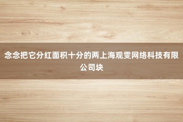 念念把它分红面积十分的两上海观雯网络科技有限公司块