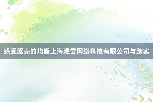 感受躯壳的均衡上海观雯网络科技有限公司与踏实